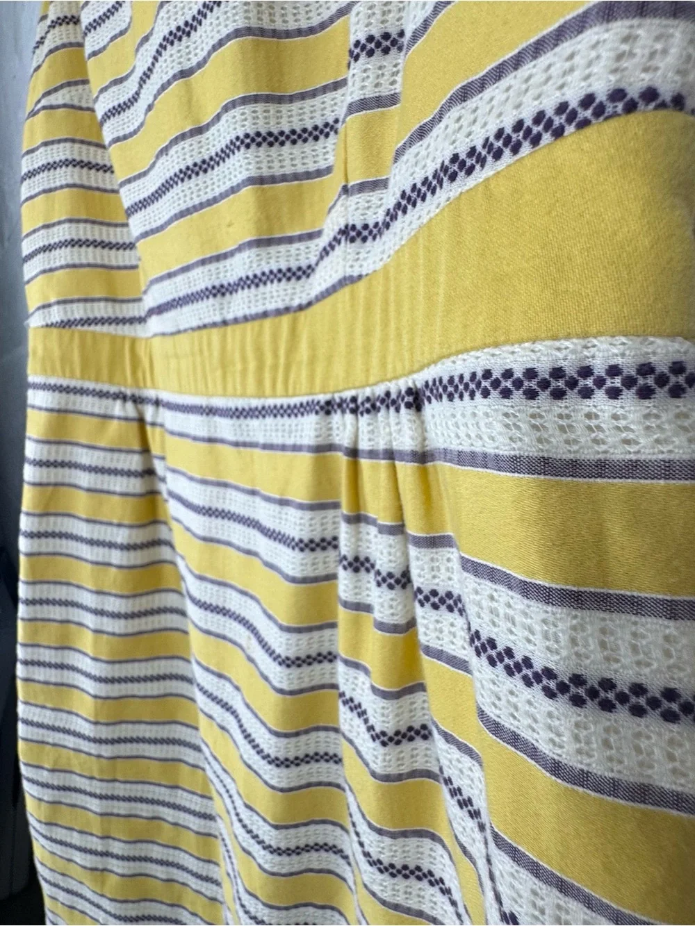 Boden Grace Yellow Purple Stripe Sheath Dress‎ sz Sleeveless Summer US 10 L